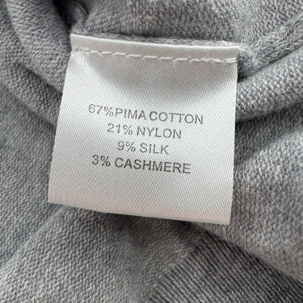 Peter Millar Men's Gray V-Neck Sweater Silk Cashmere Large Nantucket Golf Club - Picture 6 of 8